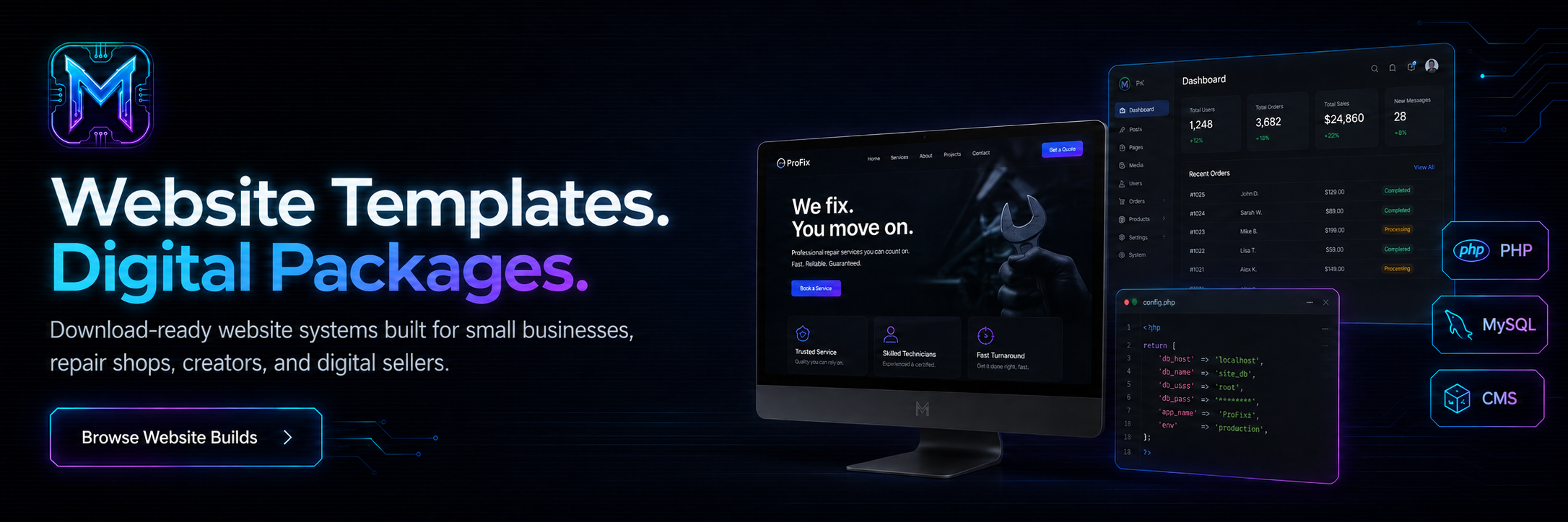 Website Templates. Digital Packages.