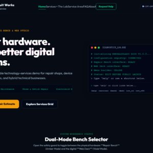 Emeraldglass PHP MySQL CMS homepage