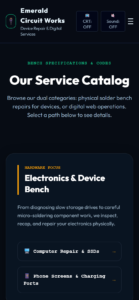 Emeraldglass responsive mobile website