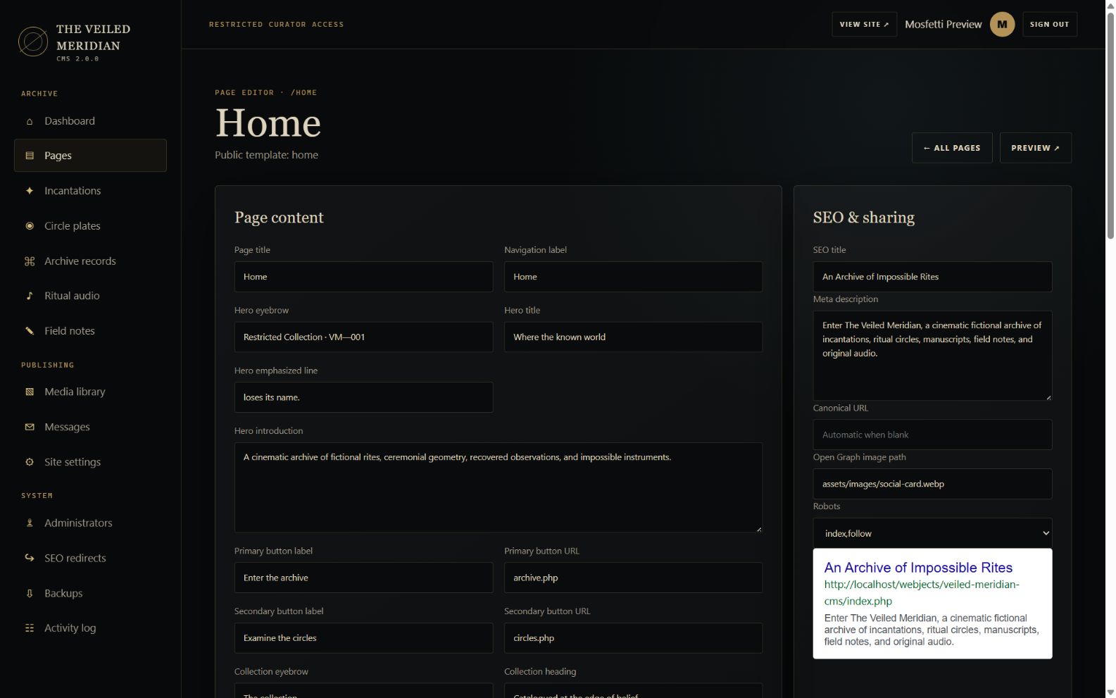 The Veiled Meridian V2.0.0 – PHP/MySQL CMS Website - Image 7
