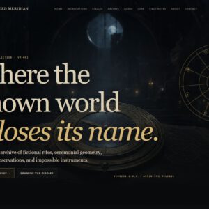 The Veiled Meridian cinematic PHP/MySQL CMS homepage