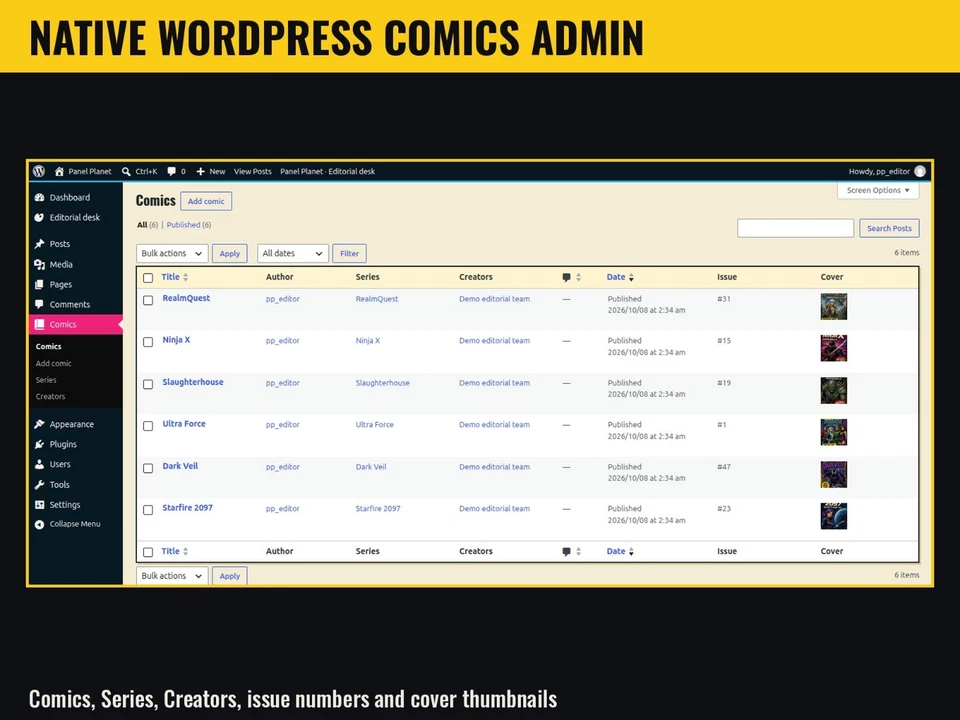 Panel 03 Comics Admin