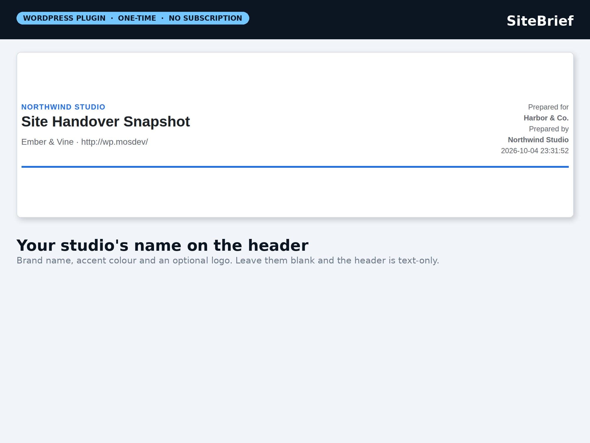 SiteBrief Handover Kit — original marketplace product preview 3