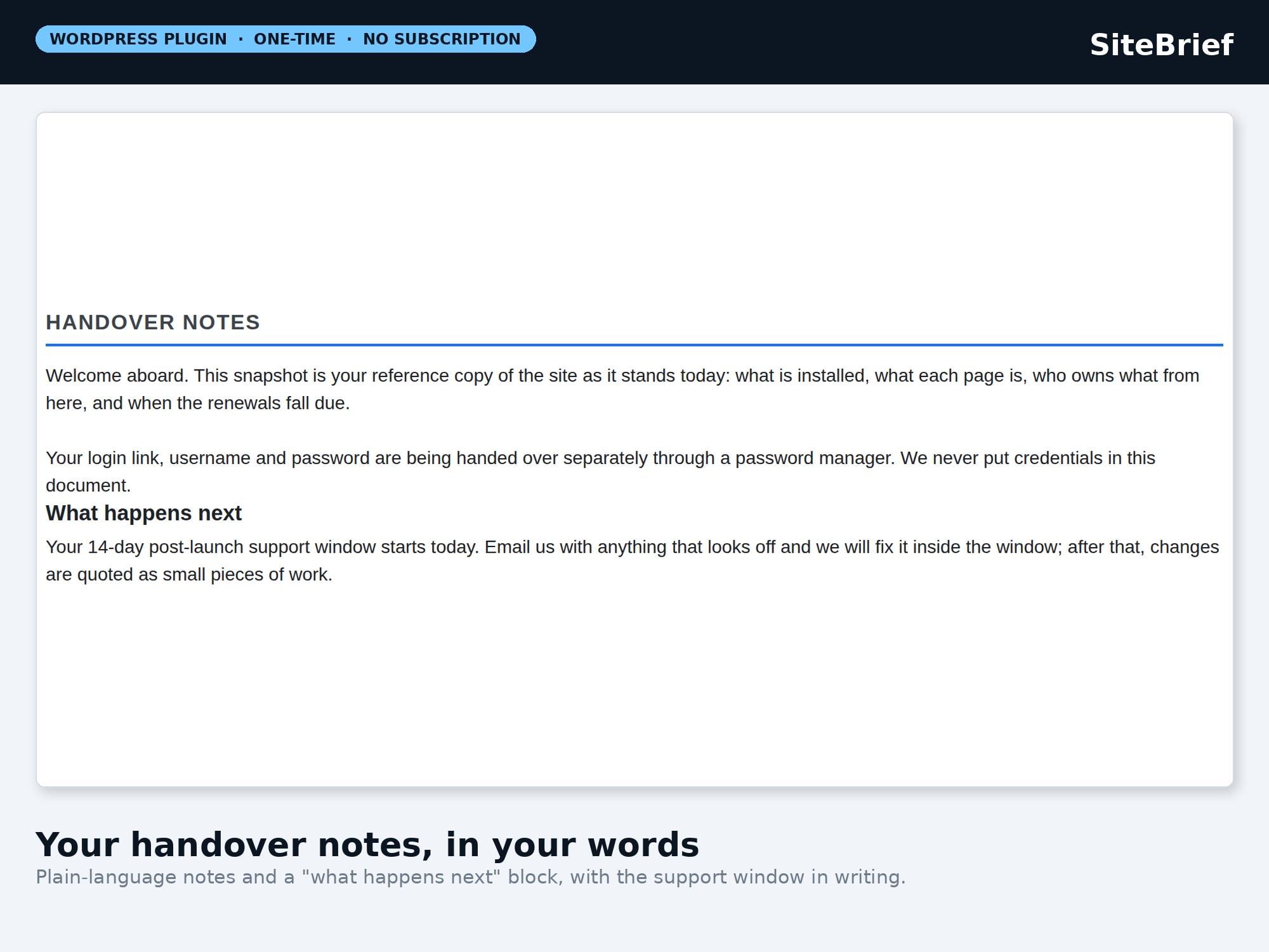 SiteBrief Handover Kit — original marketplace product preview 5
