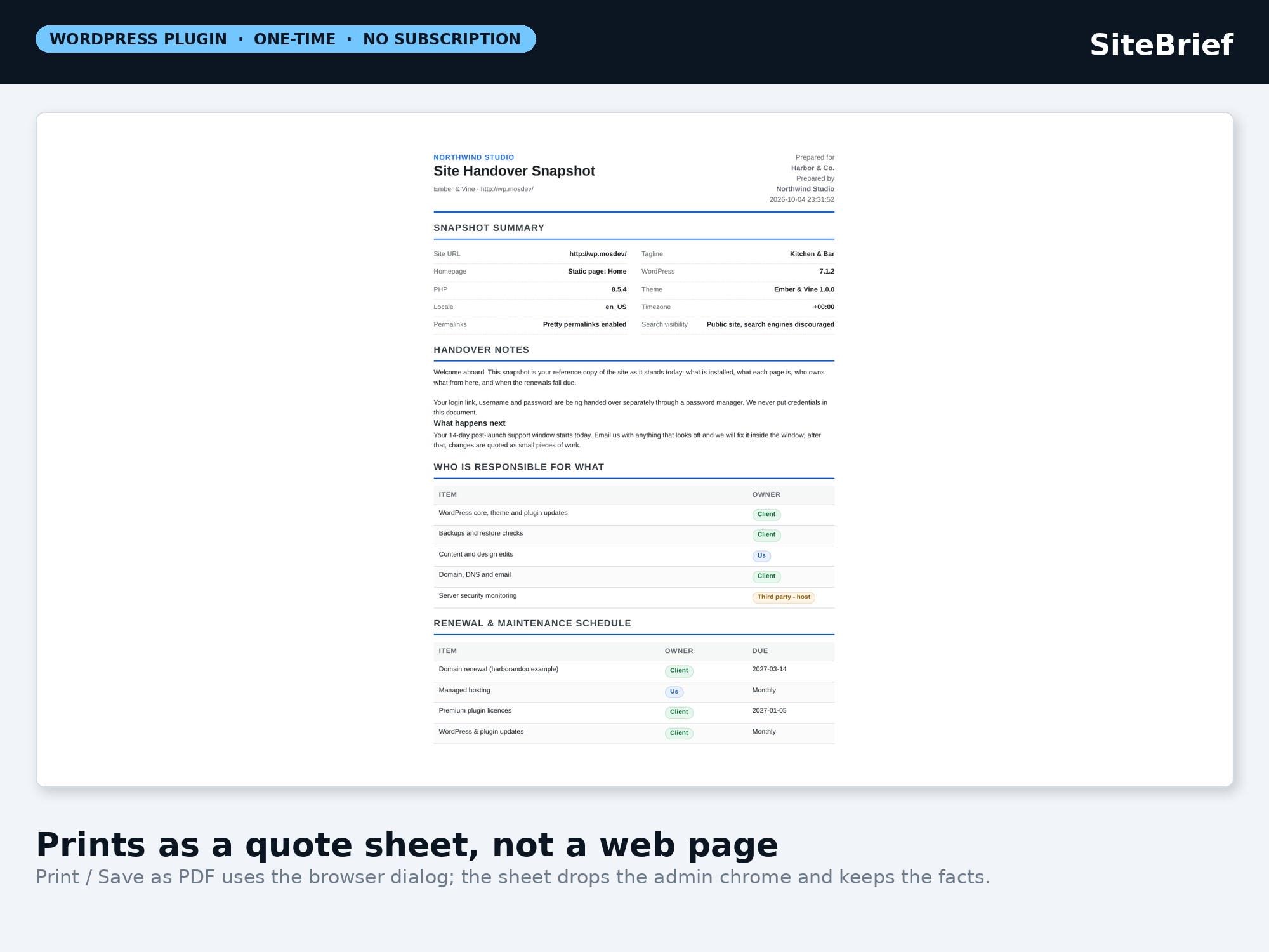 SiteBrief Handover Kit — original marketplace product preview 8