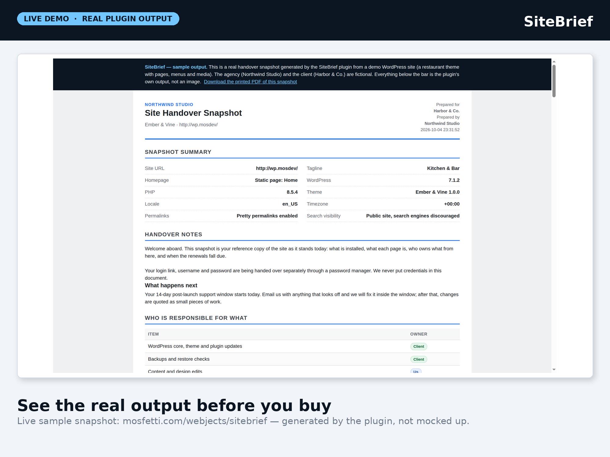 SiteBrief Handover Kit — original marketplace product preview 9