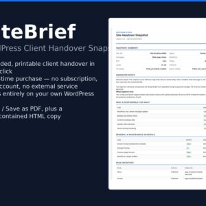 SiteBrief plugin and kit — original marketplace product preview 1
